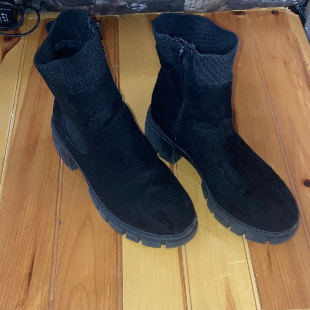 NOBO Black Ankle Boots with Chunky Sole
